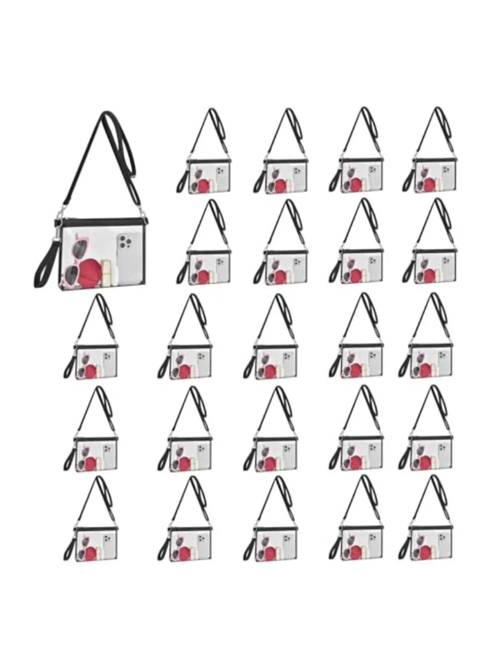 Clear Crossbody Bag for Stadium Events, TPU Transparent Purse with Adjustable